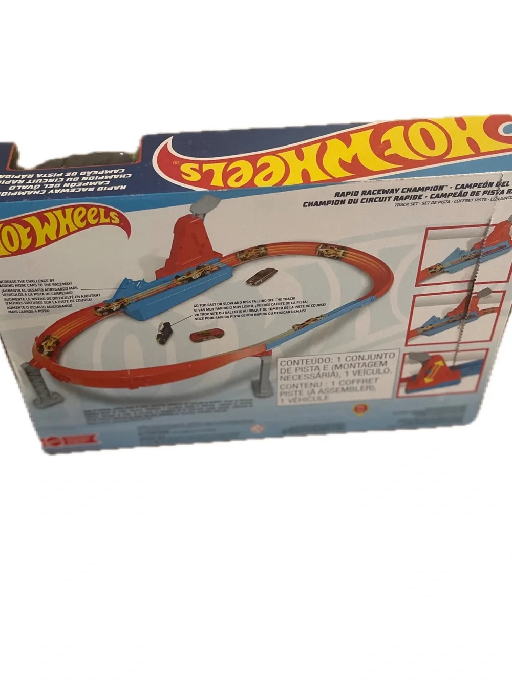 Hot Wheels Toy Car Track Set, Rapid Raceway Champion One Hot Wheel Car Included